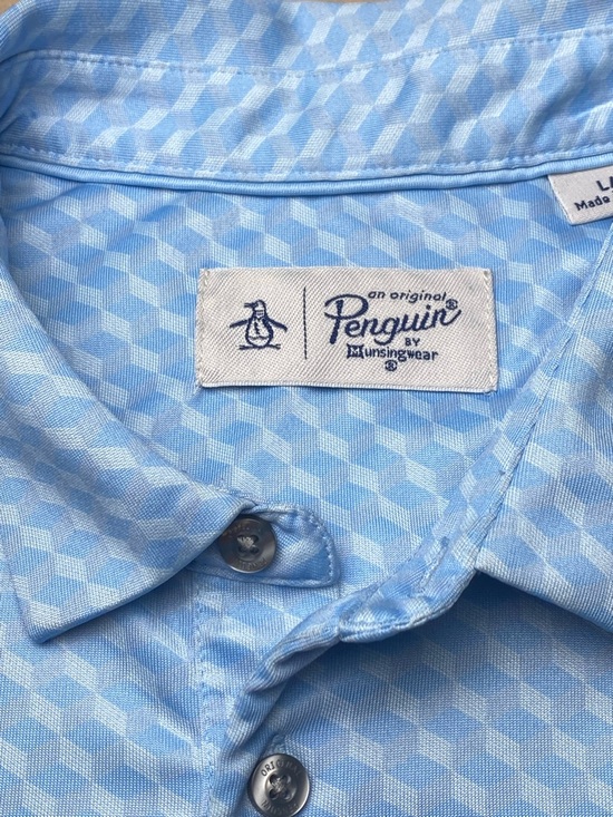 Original Penguin Other - Original Penguin Light Blue Geometric Print Button-Down Shirt